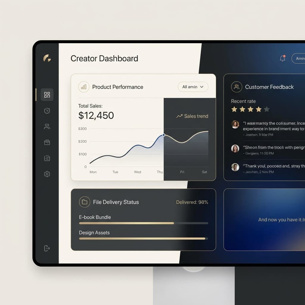 Clean dashboard interface for creators